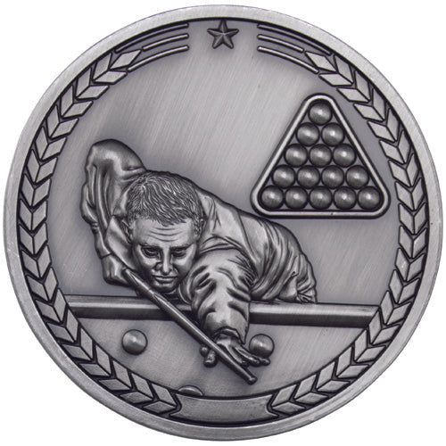 Pool/Snooker Medallion Antique Silver - 2.75In