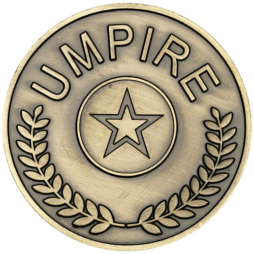 Umpire Medallion (1in Cen) Antique Gold - 2.75In