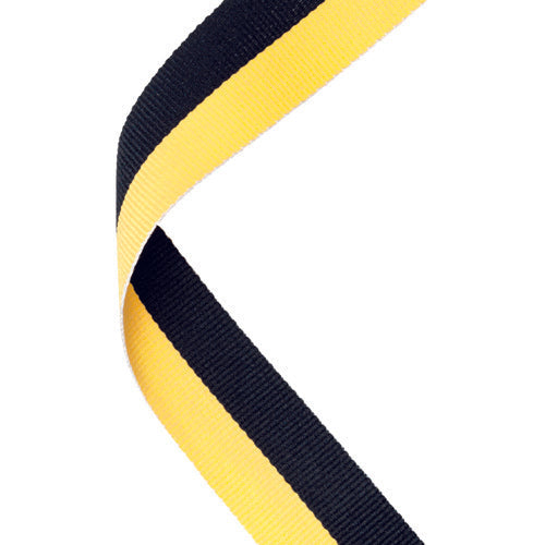 Medal Ribbon Black/Yellow - 30 X 0.875In