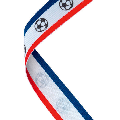 Medal Ribbon Red/W/Bl Football - 30 X 0.875In