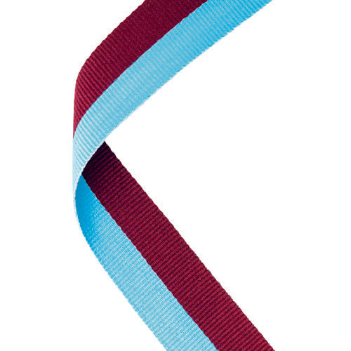 Medal Ribbon Claret/Light Blue - 30 X 0.875In