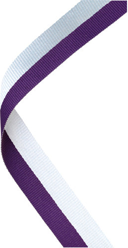 Medal Ribbon Purple/White - 30 X 0.875In