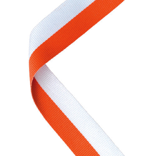 Medal Ribbon Orange/White - 30 X 0.875In
