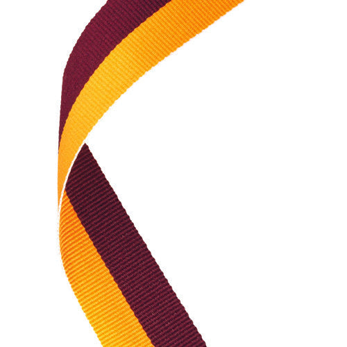 Medal Ribbon Maroon/Gold - 30 X 0.875In