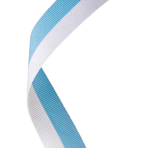 Medal Ribbon Sky Blue/White - 30 X 0.875In