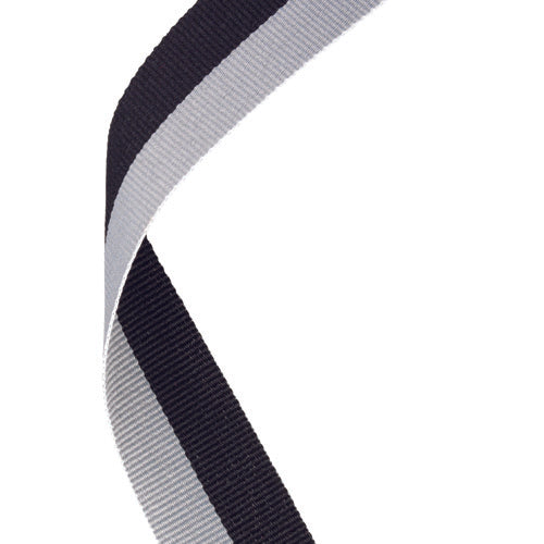 Medal Ribbon Black/Grey - 30 X 0.875In