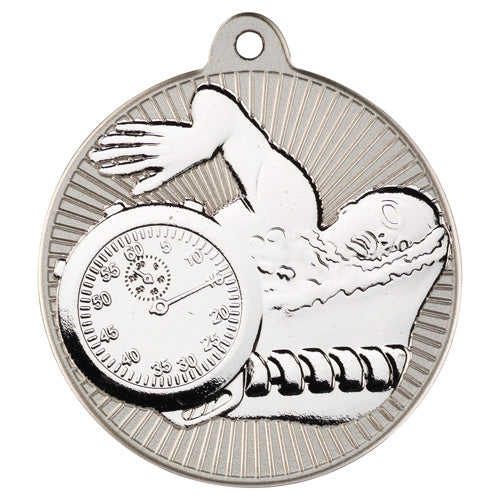 Swimming Two Colour Medal Matt Silver/Silver - 2In