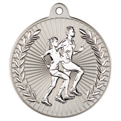 Running Two Colour Medal Matt Silver/Silver - 2In