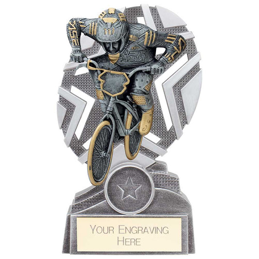 The Stars Cycling Plaque Award Silver & Gold 150mm