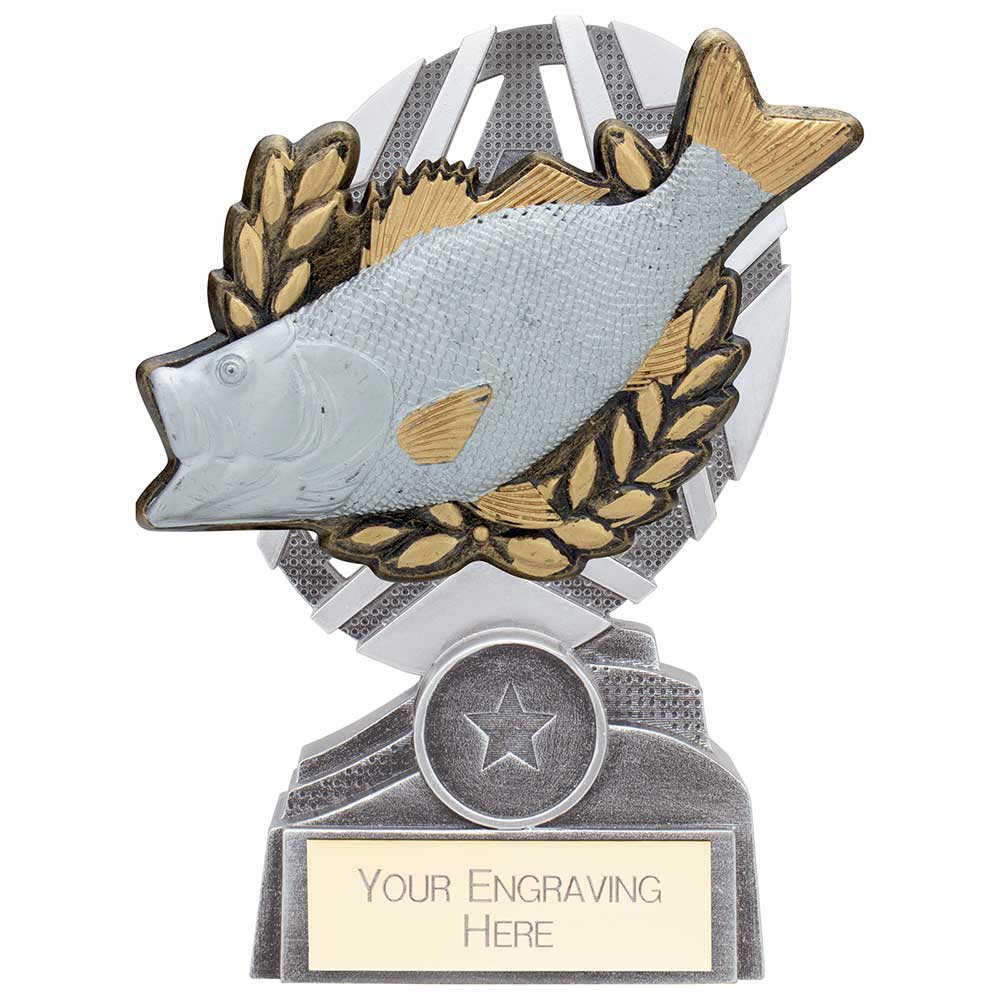 The Stars Fishing Plaque Award Silver & Gold 150mm