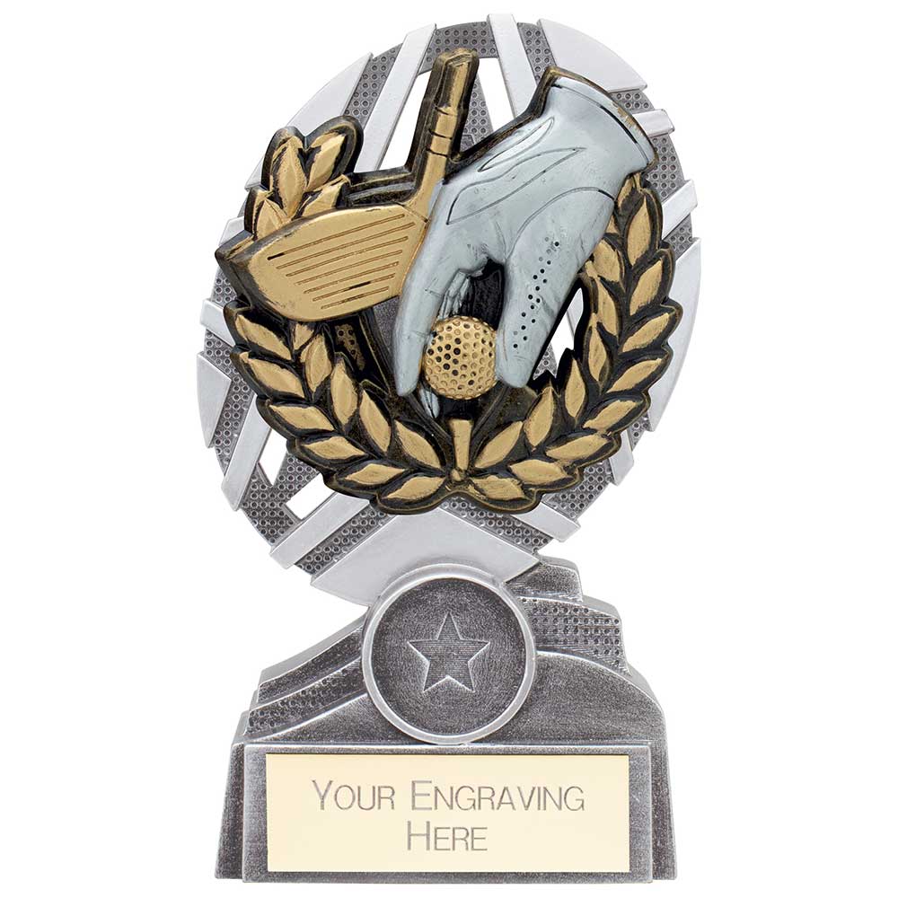 The Stars Golf Plaque Award Silver & Gold 150mm