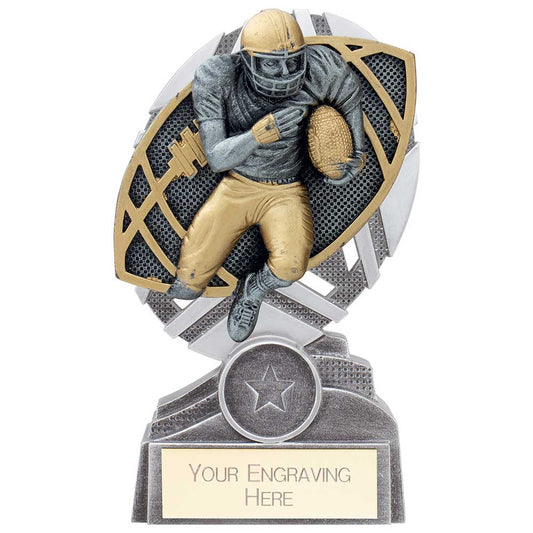 The Stars American Football Plaque Award Silver & Gold 150mm