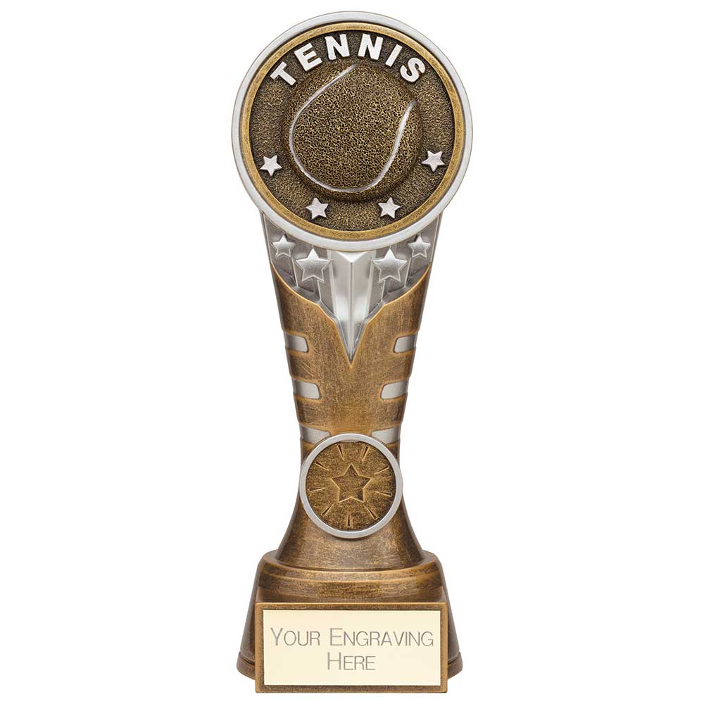 Ikon Tower Tennis Award Antique Silver & Gold 200mm