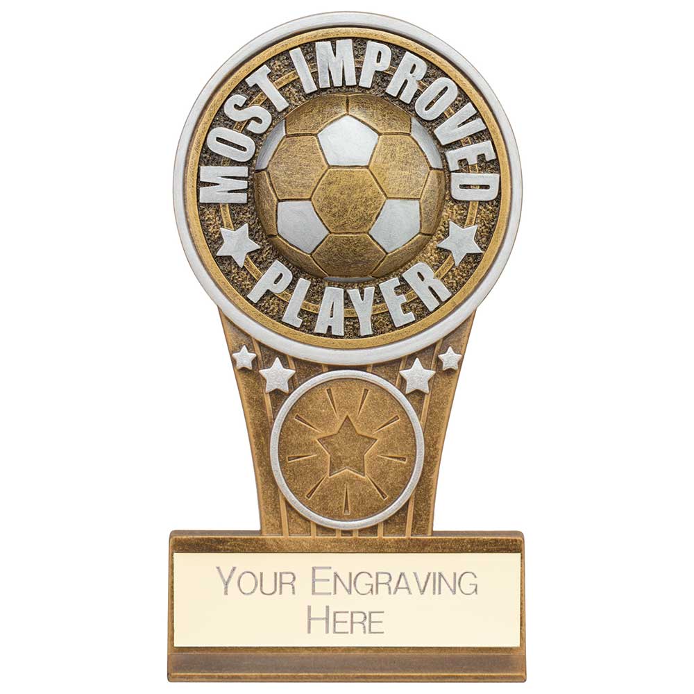 Ikon Tower Most Improved Player Award Antique Silver & Gold 125mm
