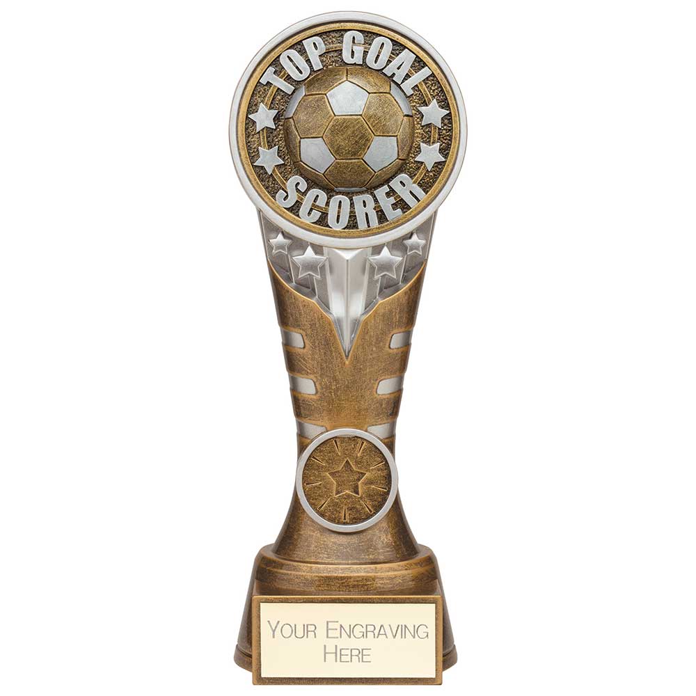 Ikon Tower Top Goal Scorer Award Antique Silver & Gold 200mm