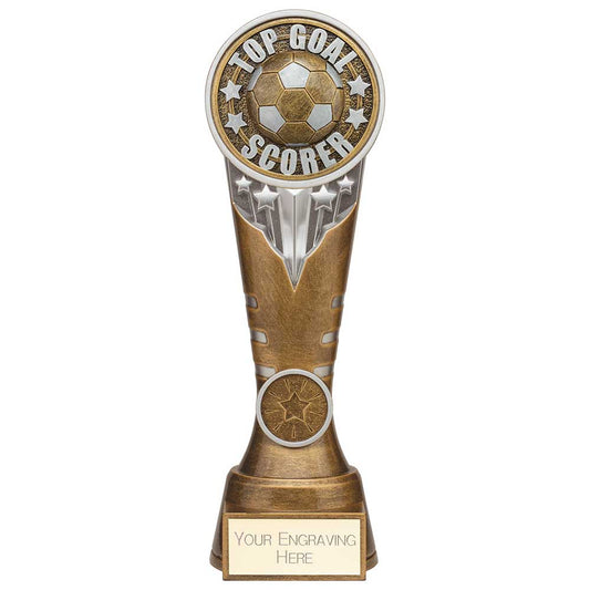 Ikon Tower Top Goal Scorer Award Antique Silver & Gold 225mm