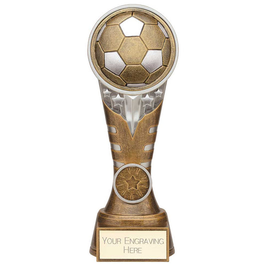 Ikon Tower Football Award Antique Silver & Gold 200mm