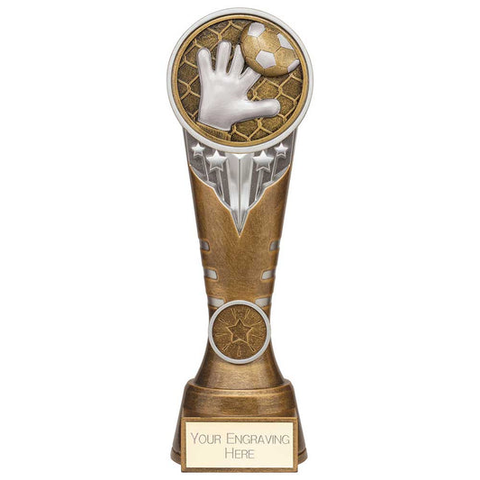 Ikon Tower Goalkeeper Award Antique Silver & Gold 225mm