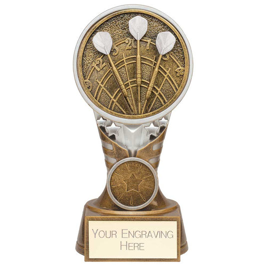 Ikon Tower Darts Award Antique Silver & Gold 150mm