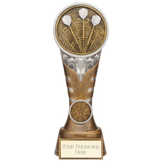 Ikon Tower Darts Award Antique Silver & Gold 200mm