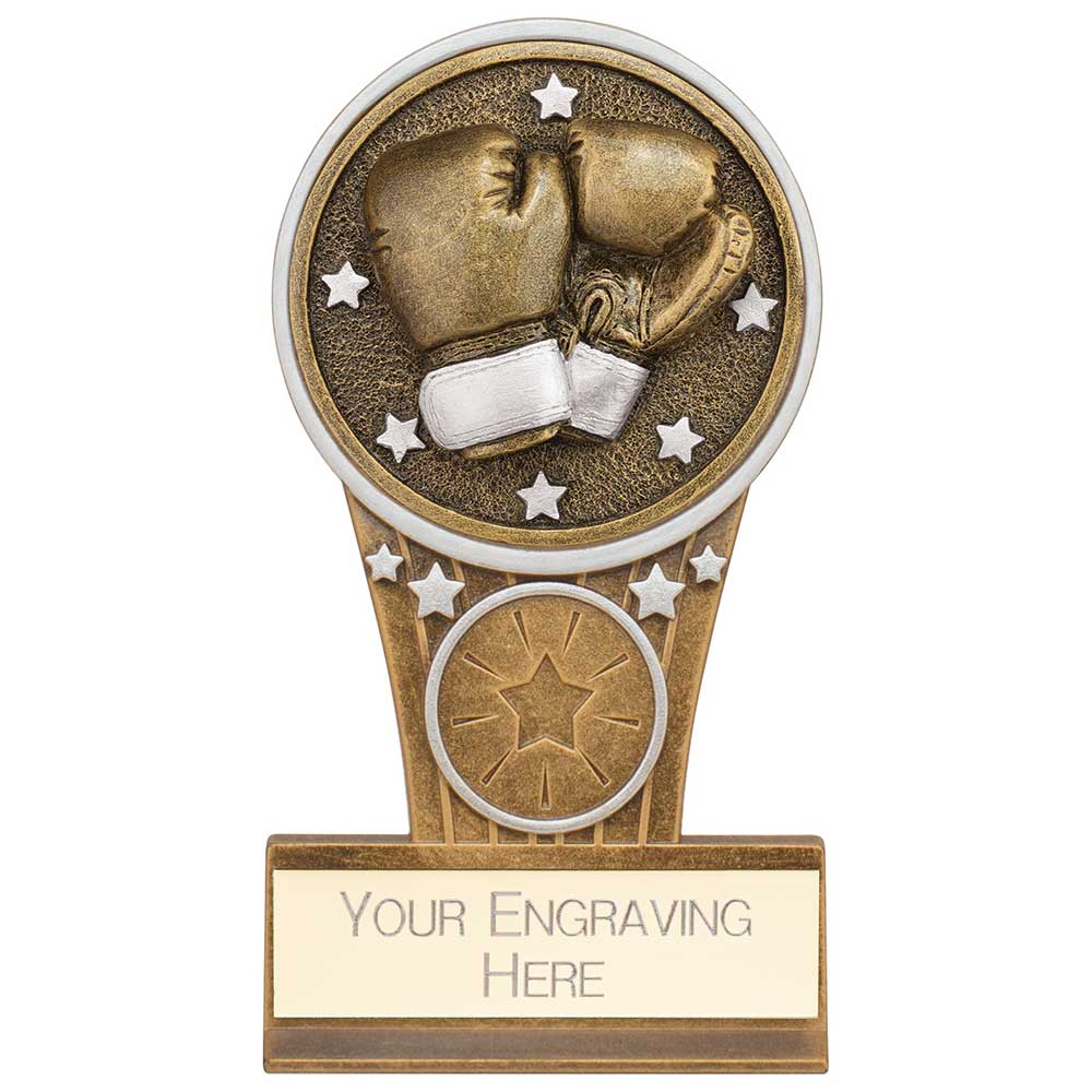 Ikon Tower Boxing Award Antique Silver & Gold 125mm