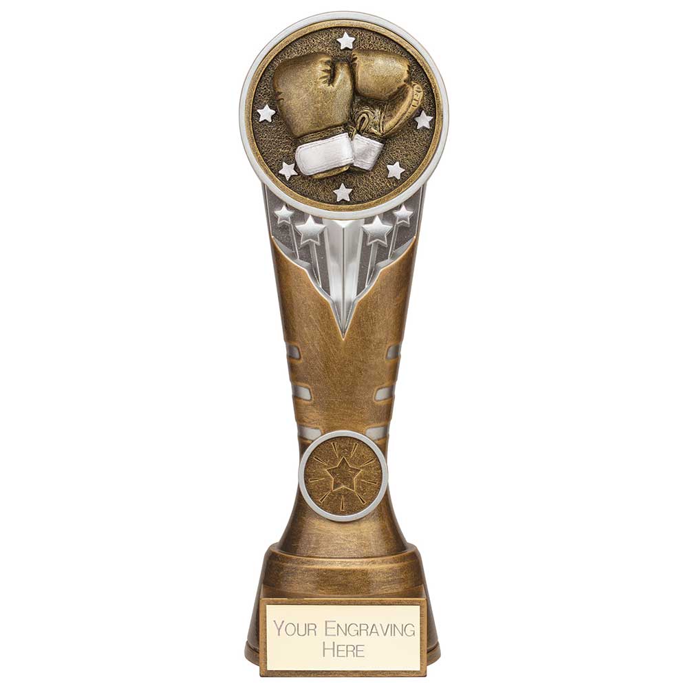Ikon Tower Boxing Award Antique Silver & Gold 225mm