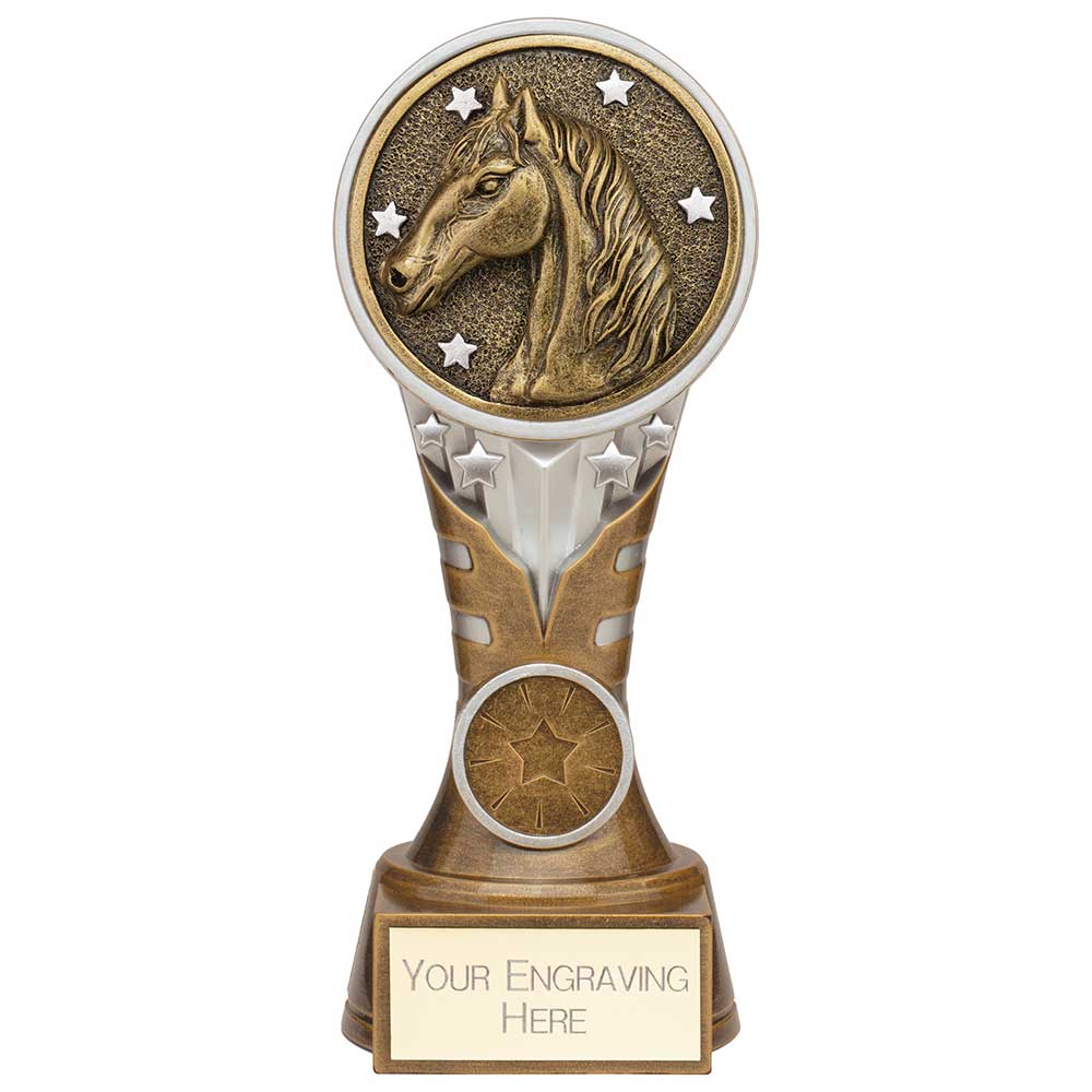 Ikon Tower Equestrian Award Antique Silver & Gold 175mm