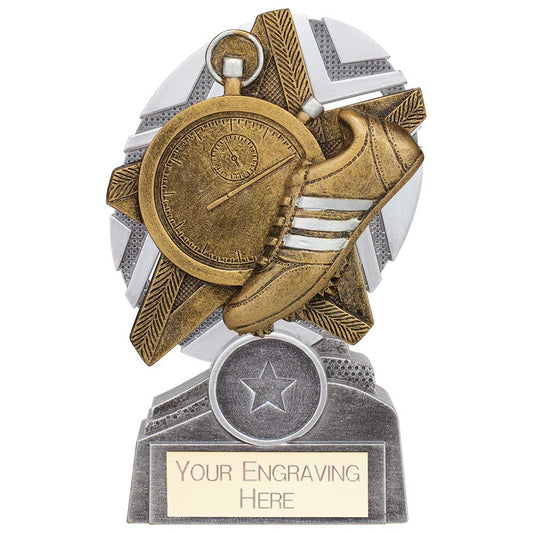 The Stars Running Plaque Award Silver & Gold 130mm