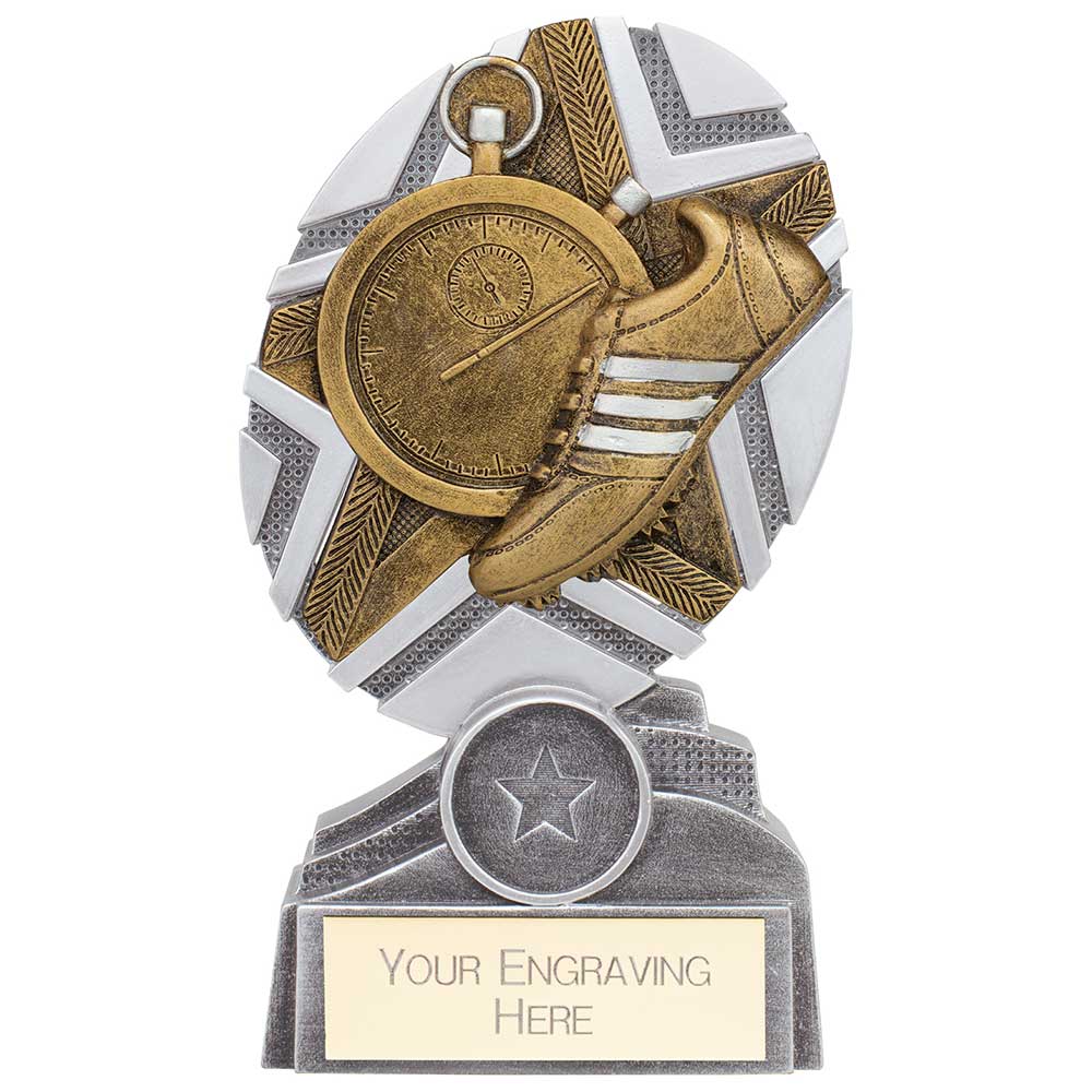 The Stars Running Plaque Award Silver & Gold 150mm