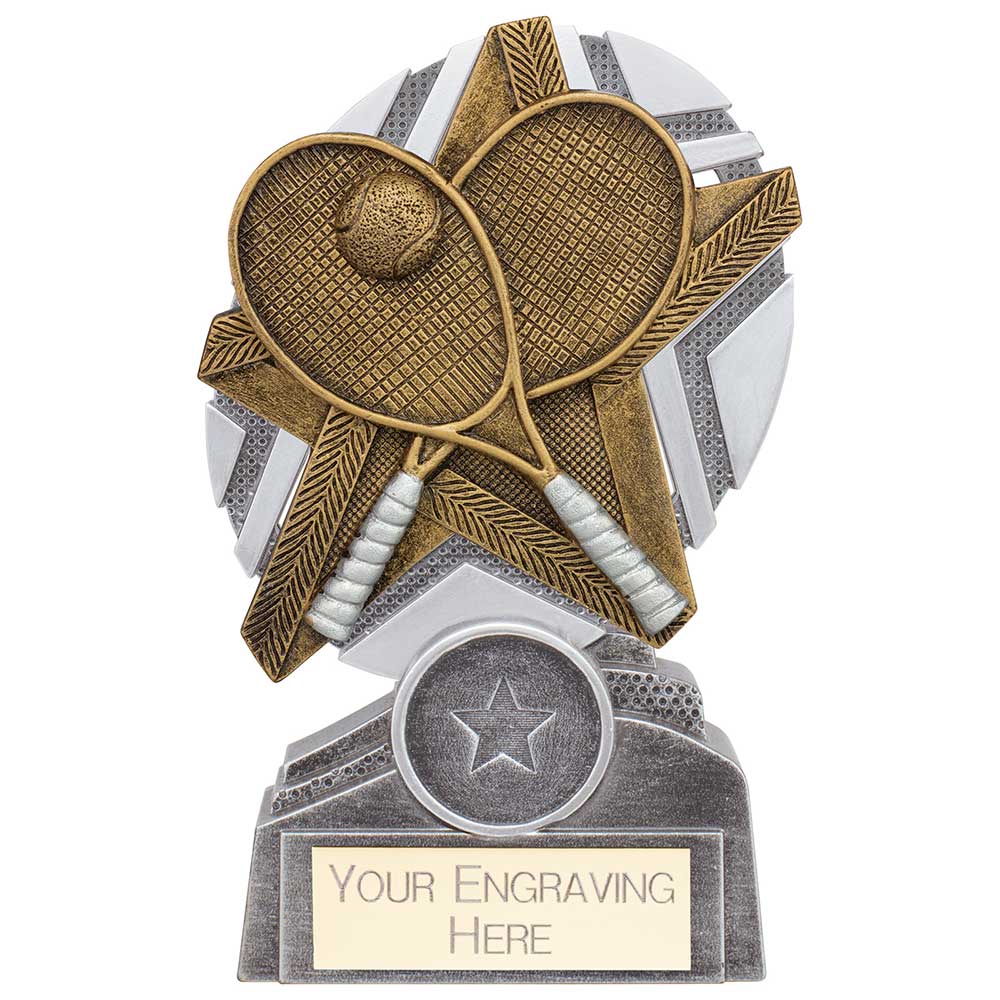 The Stars Tennis Plaque Award Silver & Gold 130mm