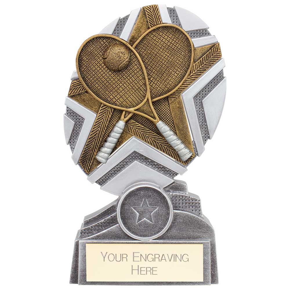 The Stars Tennis Plaque Award Silver & Gold 150mm