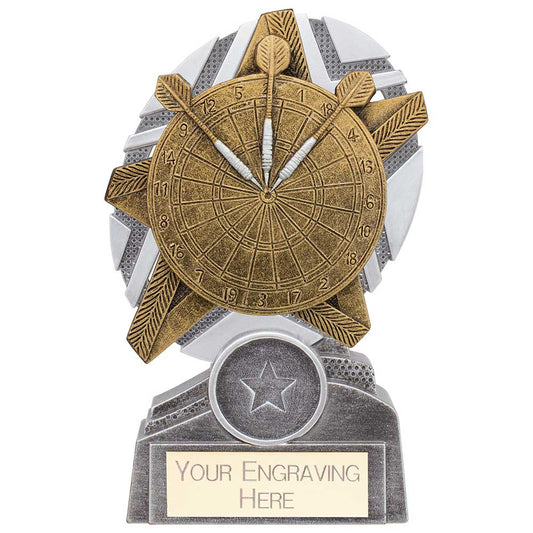 The Stars Darts Plaque Award Silver & Gold 130mm