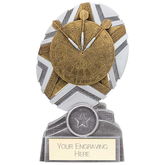 The Stars Darts Plaque Award Silver & Gold 150mm