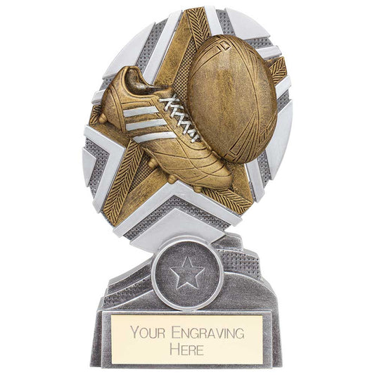 The Stars Rugby Plaque Award Silver & Gold 150mm