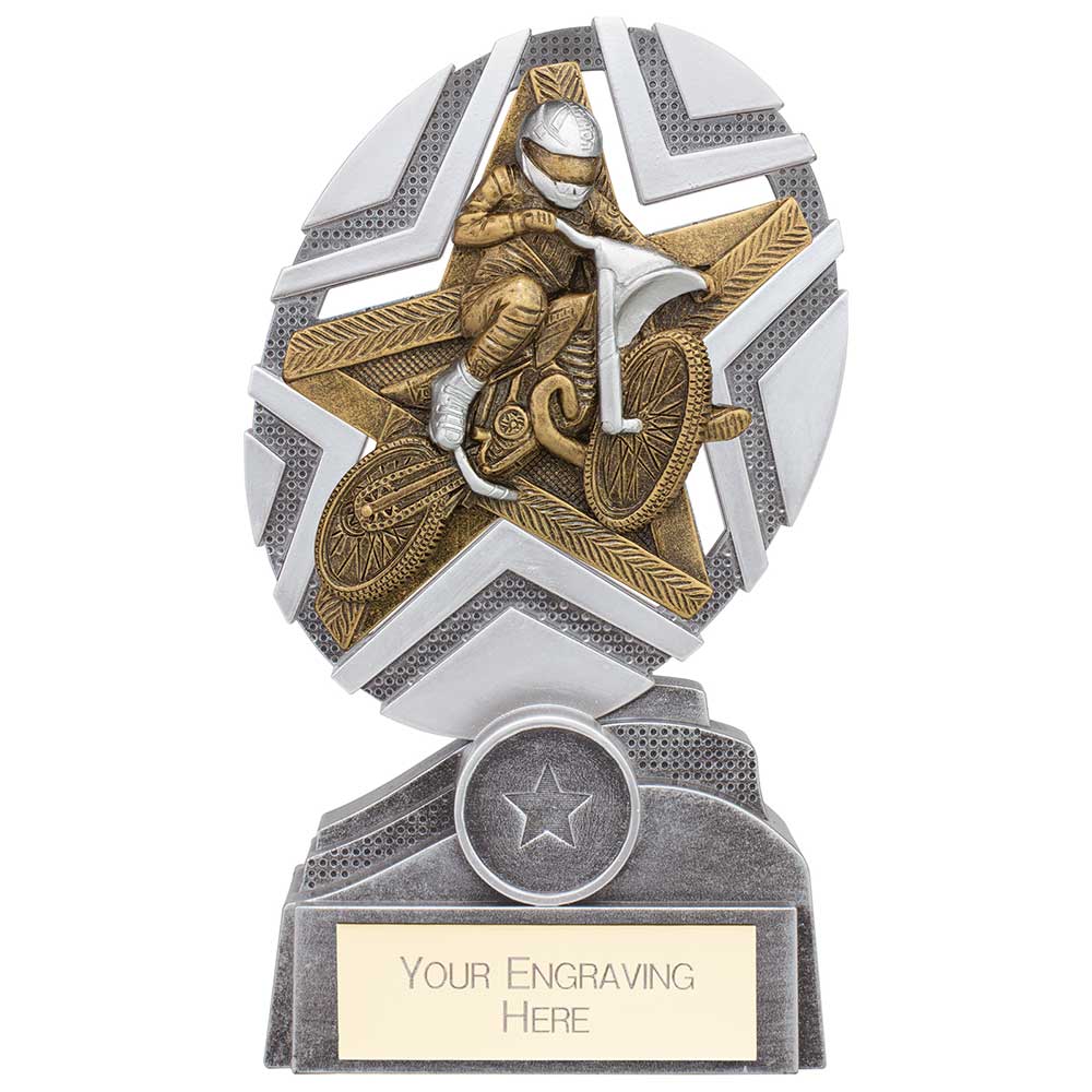 The Stars Motorcross Plaque Award Silver & Gold 170mm