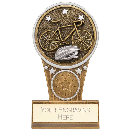 Ikon Tower Cycling Award Antique Silver & Gold 125mm