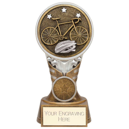 Ikon Tower Cycling Award Antique Silver & Gold 150mm