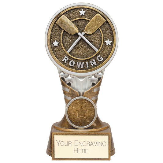 Ikon Tower Rowing Award Antique Silver & Gold 150mm