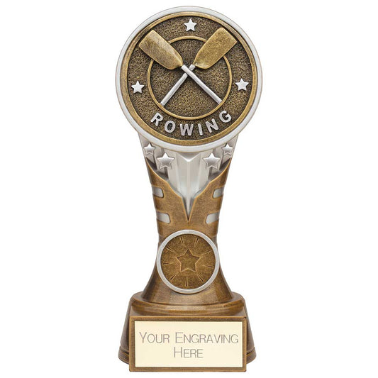 Ikon Tower Rowing Award Antique Silver & Gold 175mm