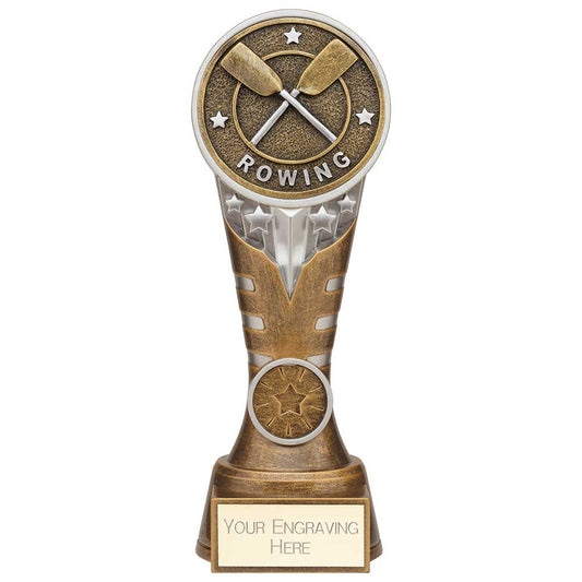 Ikon Tower Rowing Award Antique Silver & Gold 200mm