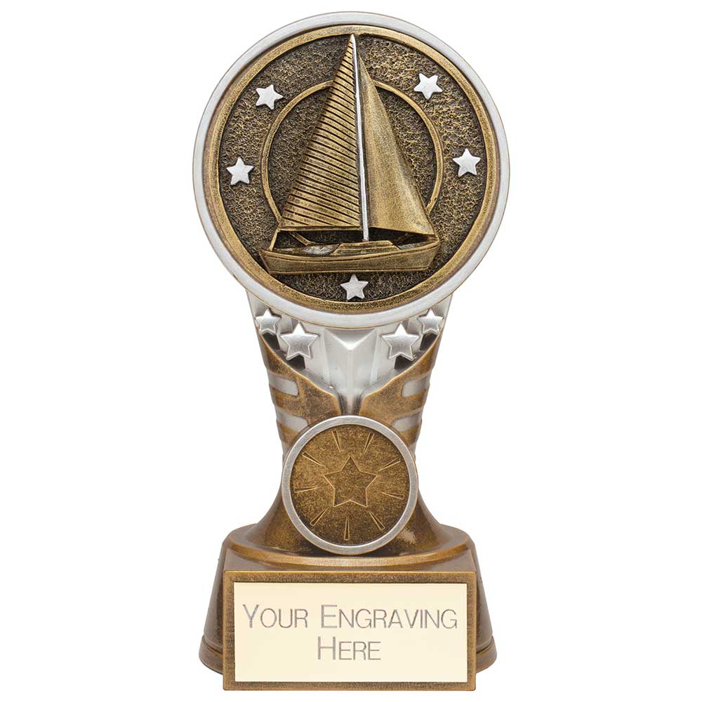 Ikon Tower Sailing Award Antique Silver & Gold 150mm
