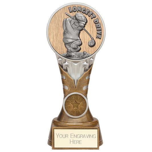 Ikon Goof Balls Longest Drive Award Antique Silver & Gold 175mm