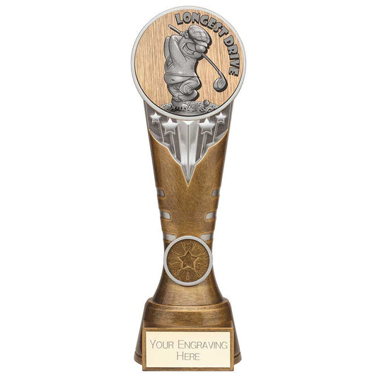 Ikon Goof Balls Longest Drive Award Antique Silver & Gold 225mm