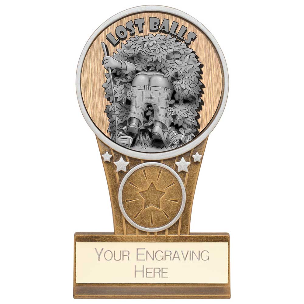 Ikon Goof Balls Lost Balls Award Antique Silver & Gold 125mm