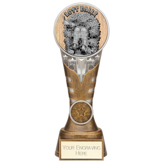 Ikon Goof Balls Lost Balls Award Antique Silver & Gold 200mm