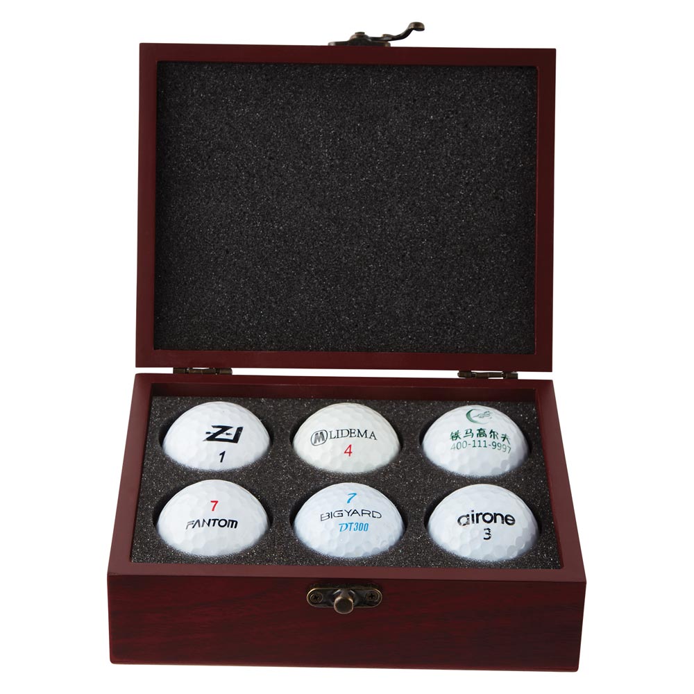 Ace 6 Golf Ball Mahogany Case 70x175x120mm