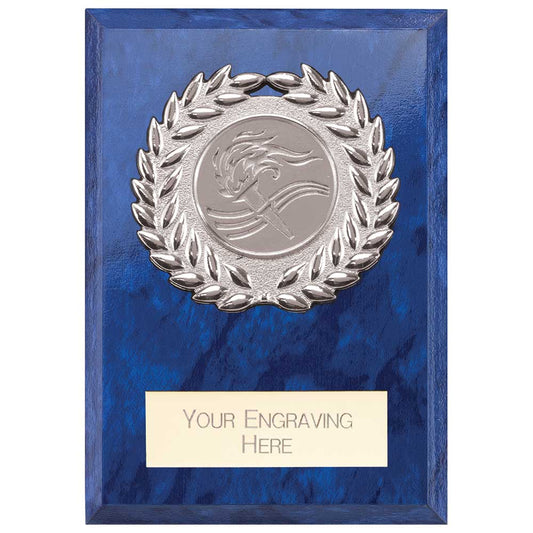 Reward Wreath Plaque Azure Blue 80x60mm