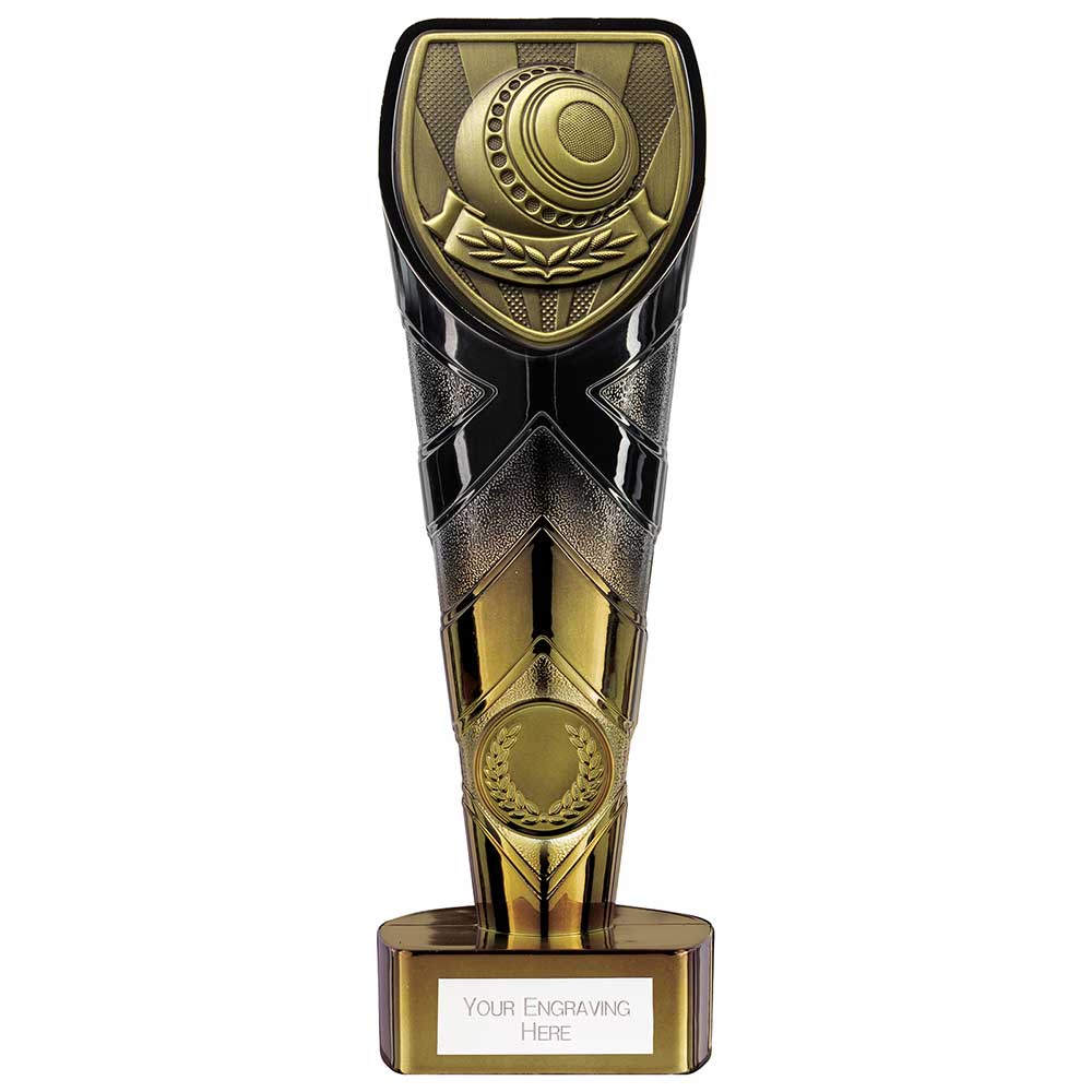 Fusion Cobra Lawn Bowls Award Black & Gold 200mm