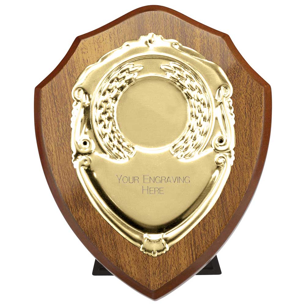 Reward Shield & Front Walnut & Gold 100mm