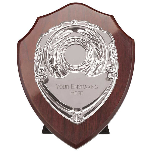 Reward Shield & Front Mahogany & Silver 175mm